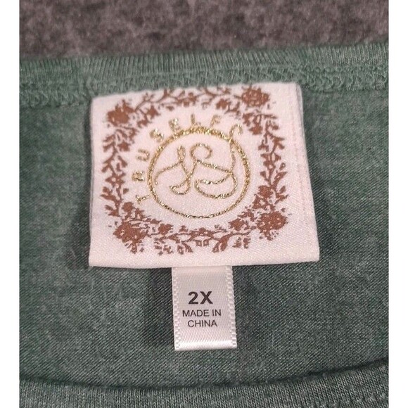 Truself women's 2X green sunflower graphic short sleeve casual T-Shirt - Picture 9 of 10